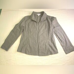 Pendleton Open Collared Gray Blazer Womens Linen Blend Medium Career Office